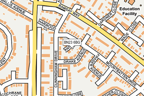 BN23 6BG map - OS OpenMap – Local (Ordnance Survey)