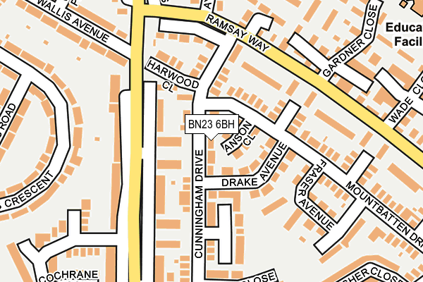 BN23 6BH map - OS OpenMap – Local (Ordnance Survey)