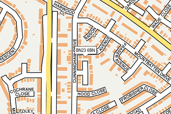 BN23 6BN map - OS OpenMap – Local (Ordnance Survey)