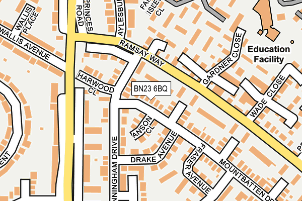 BN23 6BQ map - OS OpenMap – Local (Ordnance Survey)