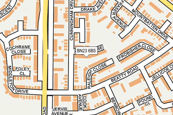 BN23 6BS map - OS OpenMap – Local (Ordnance Survey)