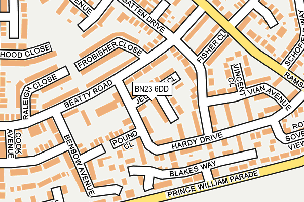 BN23 6DD map - OS OpenMap – Local (Ordnance Survey)