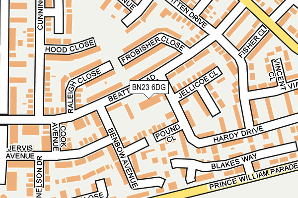 BN23 6DG map - OS OpenMap – Local (Ordnance Survey)
