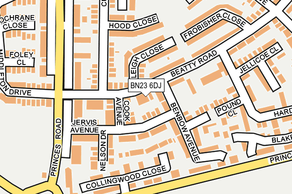 BN23 6DJ map - OS OpenMap – Local (Ordnance Survey)
