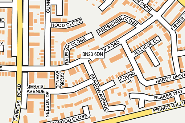 BN23 6DN map - OS OpenMap – Local (Ordnance Survey)