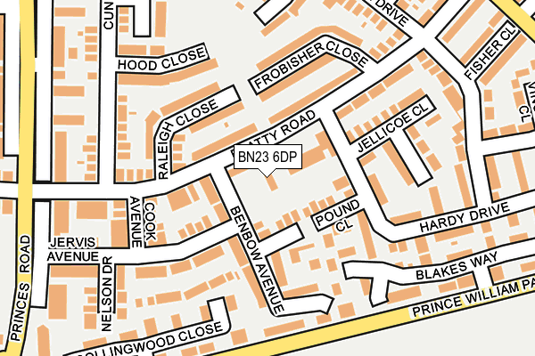 BN23 6DP map - OS OpenMap – Local (Ordnance Survey)
