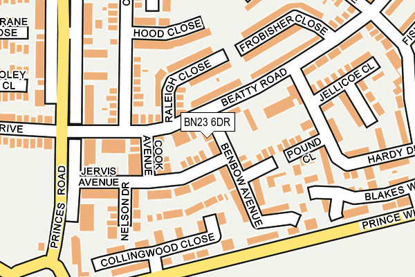 BN23 6DR map - OS OpenMap – Local (Ordnance Survey)