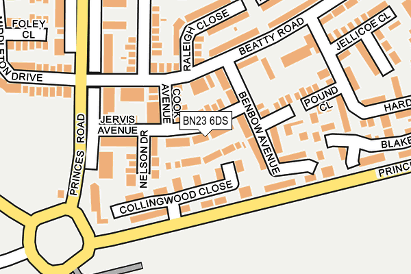 BN23 6DS map - OS OpenMap – Local (Ordnance Survey)