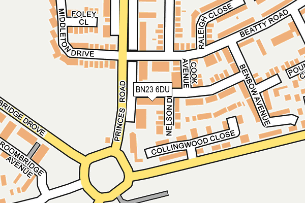BN23 6DU map - OS OpenMap – Local (Ordnance Survey)