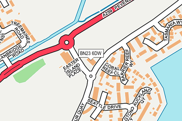 BN23 6DW map - OS OpenMap – Local (Ordnance Survey)