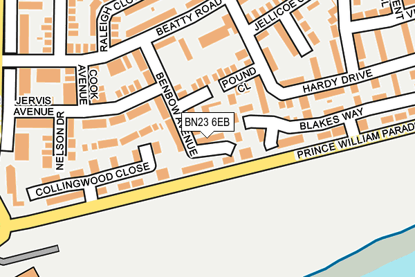 BN23 6EB map - OS OpenMap – Local (Ordnance Survey)
