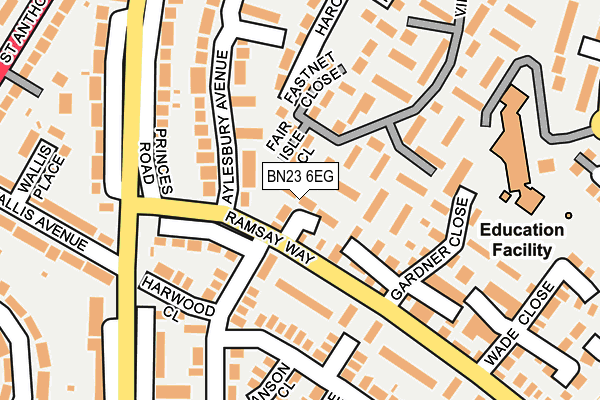 BN23 6EG map - OS OpenMap – Local (Ordnance Survey)