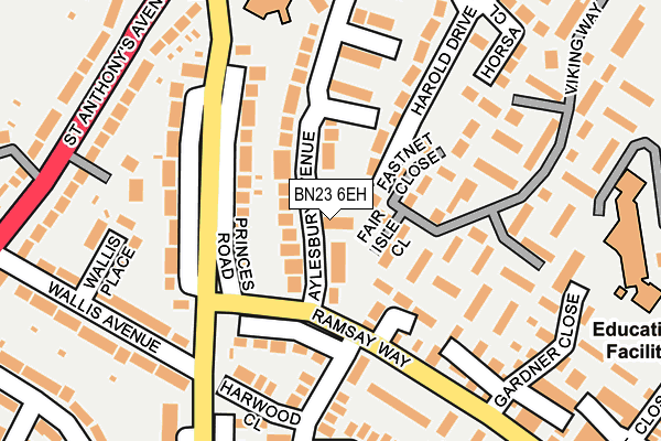 BN23 6EH map - OS OpenMap – Local (Ordnance Survey)
