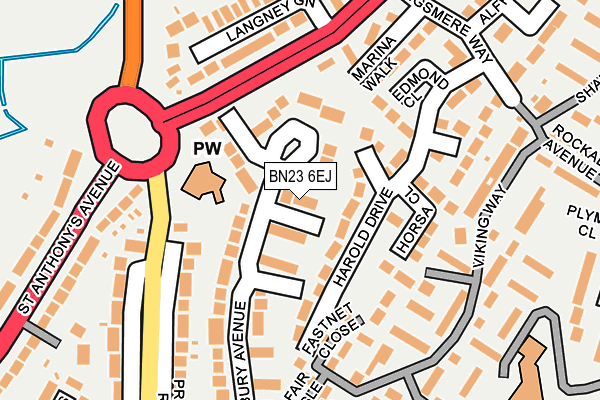 BN23 6EJ map - OS OpenMap – Local (Ordnance Survey)