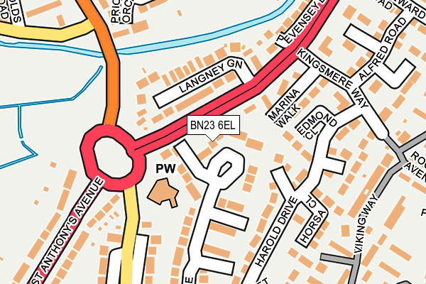 BN23 6EL map - OS OpenMap – Local (Ordnance Survey)