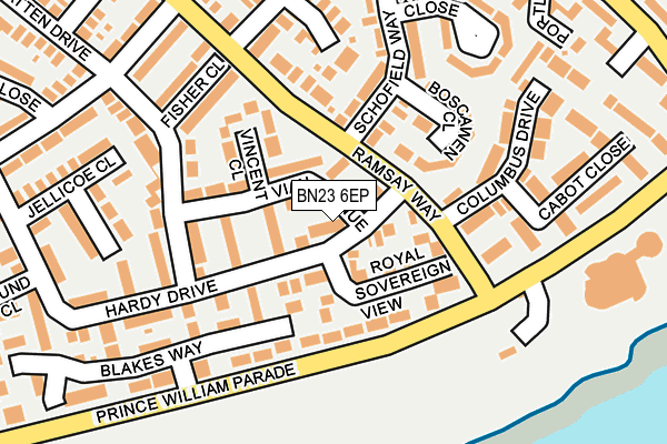 BN23 6EP map - OS OpenMap – Local (Ordnance Survey)