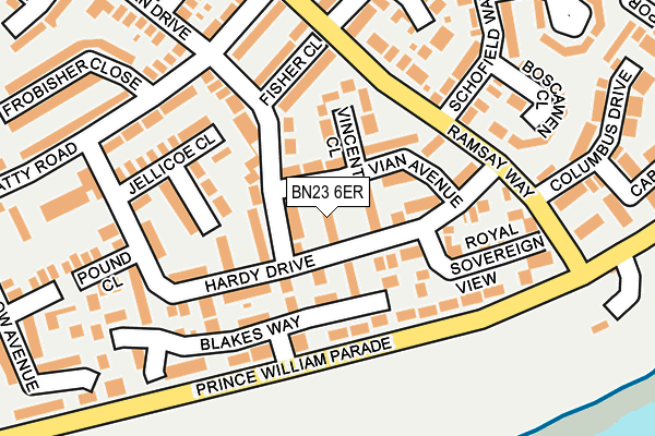 BN23 6ER map - OS OpenMap – Local (Ordnance Survey)