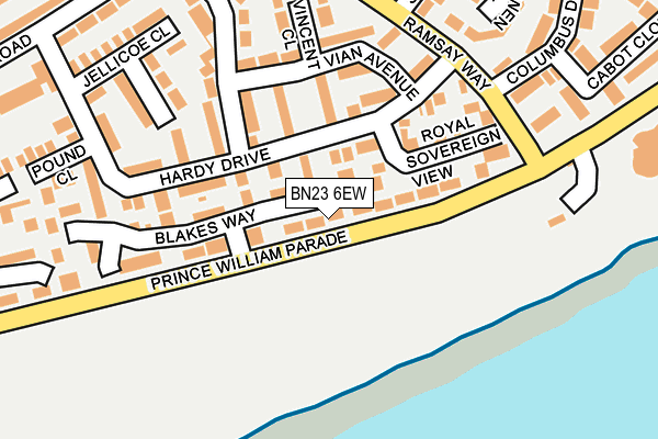 BN23 6EW map - OS OpenMap – Local (Ordnance Survey)