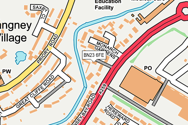BN23 6FE map - OS OpenMap – Local (Ordnance Survey)