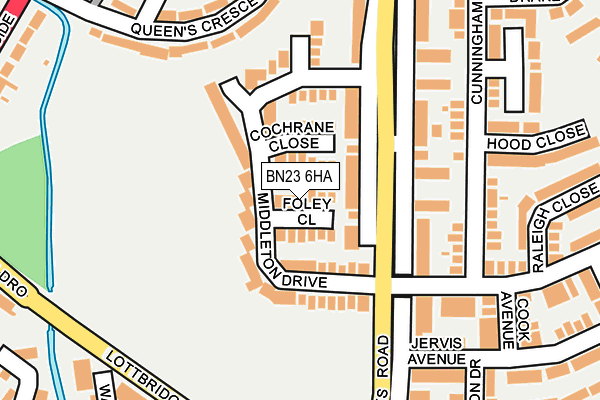 BN23 6HA map - OS OpenMap – Local (Ordnance Survey)