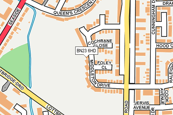 BN23 6HD map - OS OpenMap – Local (Ordnance Survey)