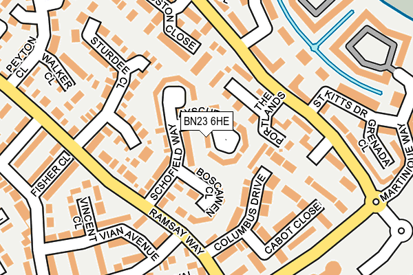 BN23 6HE map - OS OpenMap – Local (Ordnance Survey)