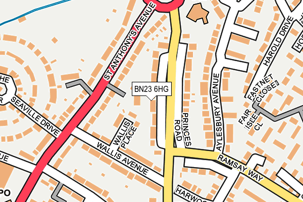 BN23 6HG map - OS OpenMap – Local (Ordnance Survey)
