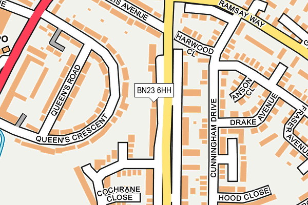 BN23 6HH map - OS OpenMap – Local (Ordnance Survey)
