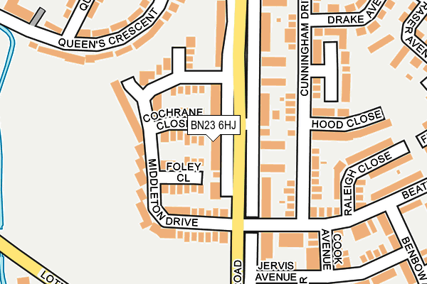 BN23 6HJ map - OS OpenMap – Local (Ordnance Survey)