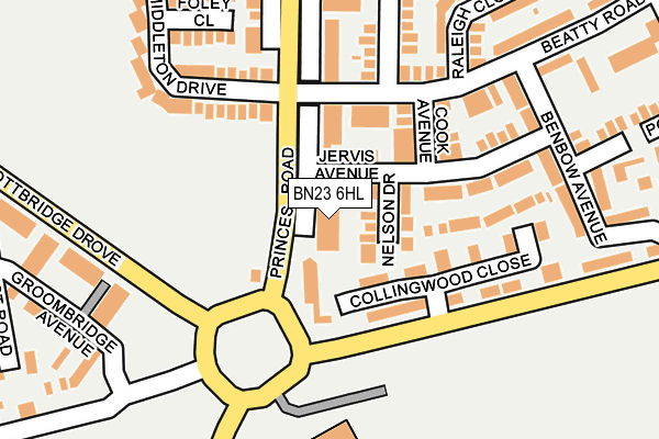 BN23 6HL map - OS OpenMap – Local (Ordnance Survey)