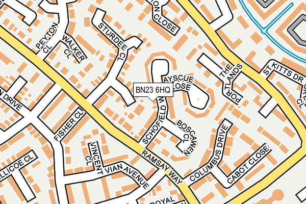 BN23 6HQ map - OS OpenMap – Local (Ordnance Survey)