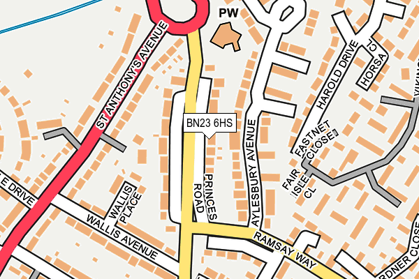 BN23 6HS map - OS OpenMap – Local (Ordnance Survey)