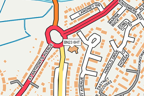 BN23 6HT map - OS OpenMap – Local (Ordnance Survey)