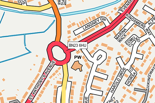 BN23 6HU map - OS OpenMap – Local (Ordnance Survey)