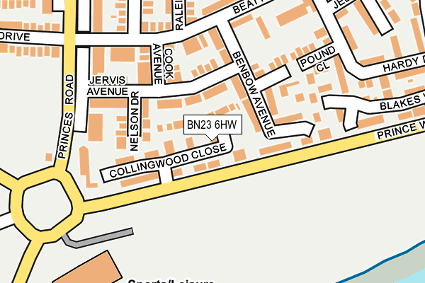 BN23 6HW map - OS OpenMap – Local (Ordnance Survey)