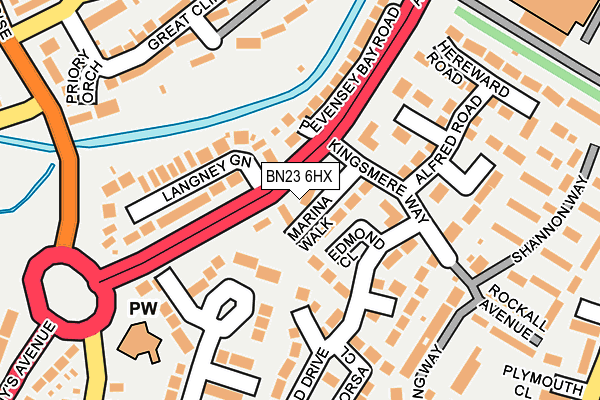 BN23 6HX map - OS OpenMap – Local (Ordnance Survey)