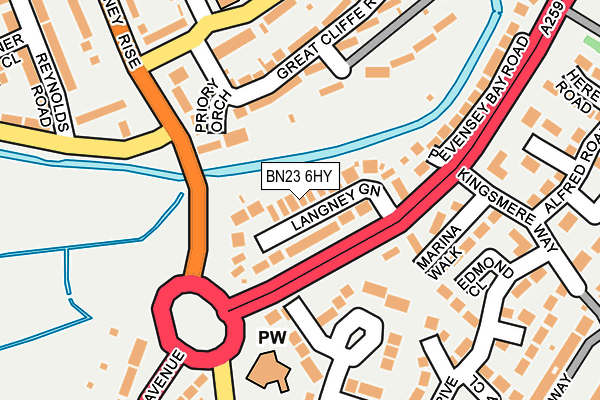 BN23 6HY map - OS OpenMap – Local (Ordnance Survey)