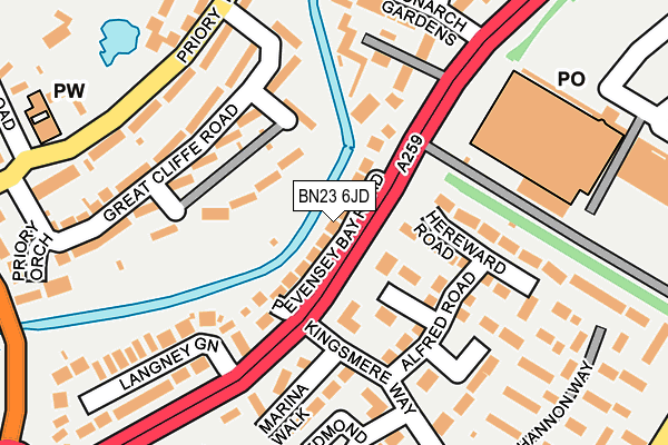 BN23 6JD map - OS OpenMap – Local (Ordnance Survey)