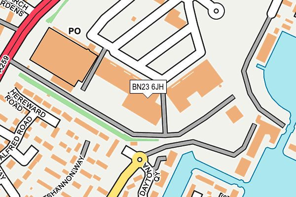 BN23 6JH map - OS OpenMap – Local (Ordnance Survey)