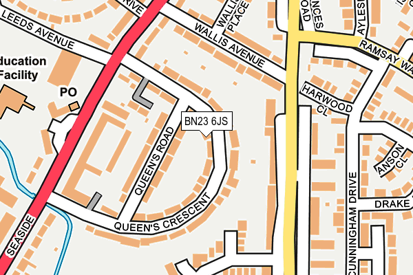 BN23 6JS map - OS OpenMap – Local (Ordnance Survey)