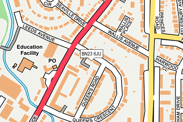 BN23 6JU map - OS OpenMap – Local (Ordnance Survey)