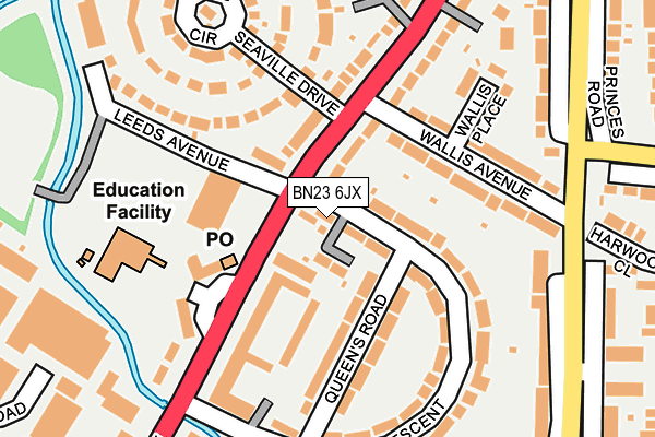 BN23 6JX map - OS OpenMap – Local (Ordnance Survey)