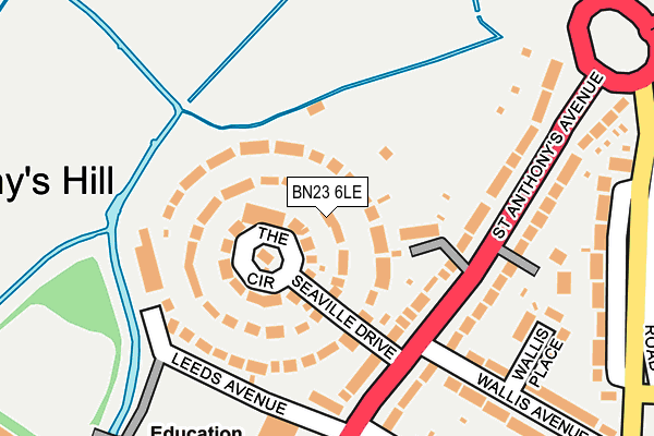 BN23 6LE map - OS OpenMap – Local (Ordnance Survey)