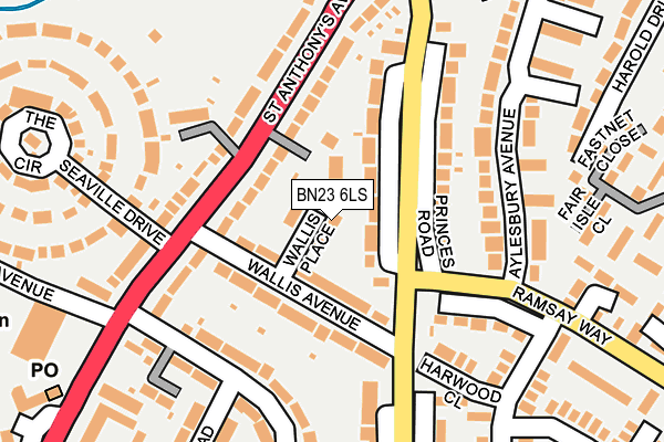 BN23 6LS map - OS OpenMap – Local (Ordnance Survey)