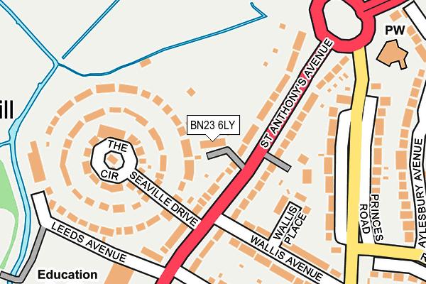 BN23 6LY map - OS OpenMap – Local (Ordnance Survey)
