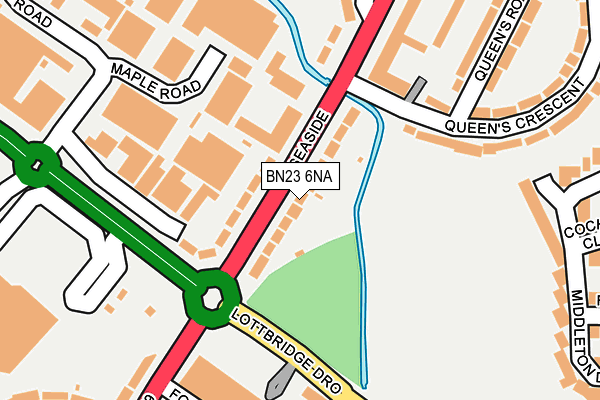BN23 6NA map - OS OpenMap – Local (Ordnance Survey)