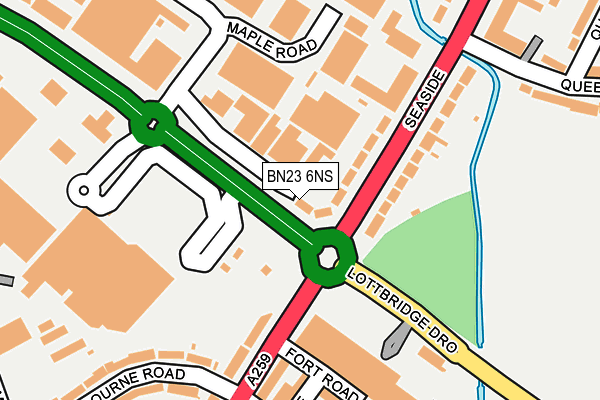BN23 6NS map - OS OpenMap – Local (Ordnance Survey)