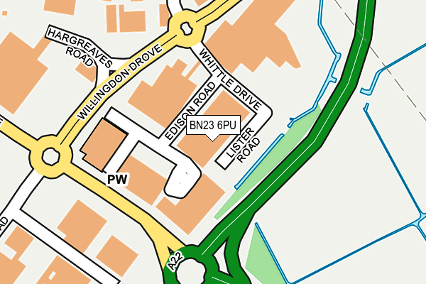 BN23 6PU map - OS OpenMap – Local (Ordnance Survey)