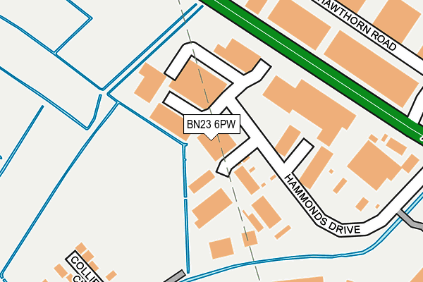 BN23 6PW map - OS OpenMap – Local (Ordnance Survey)