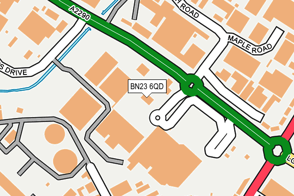 BN23 6QD map - OS OpenMap – Local (Ordnance Survey)